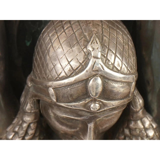 Art Deco Bronze 999 Silver Antinea Sculpture Attr Chiparus For Sale - Image 9 of 18