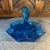 Mid 20th Century Art Deco Blue Indiana Tiara Glass Divided Dish Pyramid Handle For Sale - Image 10 of 10