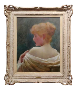 Frank Markham Skipworth Portrait of a Young Red Headed Woman -Oil Painting-C1900s