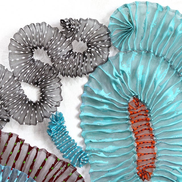 Blue Combahee Delta - Original Organic Abstract Aluminum Mesh Metal Wall Sculpture For Sale - Image 8 of 8
