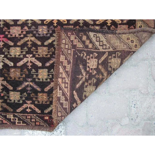 1960's Vintage Turkish Kars Wool Rug- 5′ × 12′4″ For Sale - Image 4 of 5