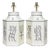 A Pair of Hand-Painted Hexagonal Tin Tea Canister Table Lamps With Silver Calligraphic Designs (1-2) For Sale