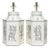 Late 20th Century Pair of Hand-Painted Hexagonal Tin Tea Canister Table Lamps With Silver Calligraphic Designs (1-2) For Sale