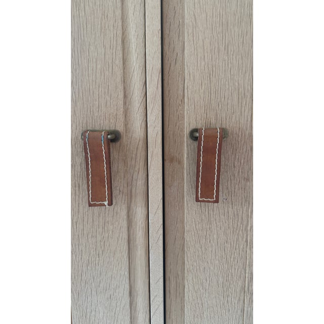 Kurt Ostervig Oak Cabinet With Leather Pulls For Sale - Image 13 of 18