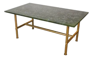 Low Table in Painted Glass and Brass by Dubè for Fontana Arte, 1960s