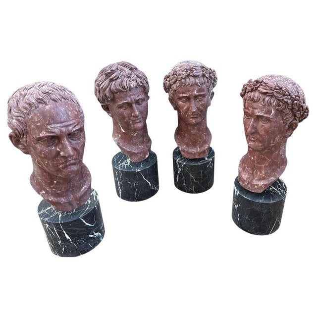 Italian Artist, Emperor Busts, Late 20th Century, Marble, Set of 4 For Sale - Image 6 of 6