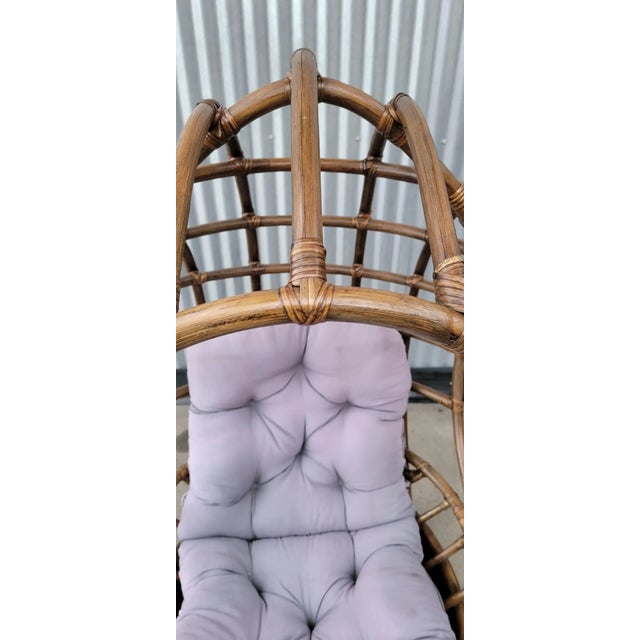 Bamboo Swivel Egg Chair Chairish