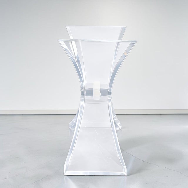 1970s vintage lucite butterfly style console table base (no glass included). Lucite is super clean with minimal scuffs or...