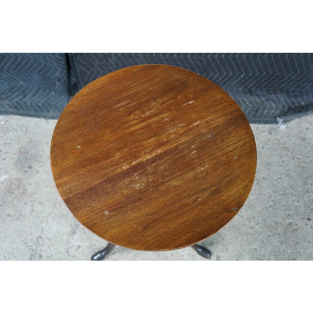 Early 20th Century Antique Queen Anne Style Mahogany Pedestal Table Wine Plant Sculpture Stand 26" For Sale - Image 5 of 18