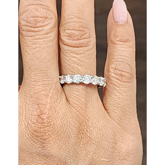 Modern 4.48 Ct Diamond Eternity Ring Size 6.5 For Sale - Image 3 of 9