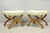 Vintage Italian Neoclassical Style Walnut Wood Curule X-Form Stool - A Pair For Sale - Image 13 of 13