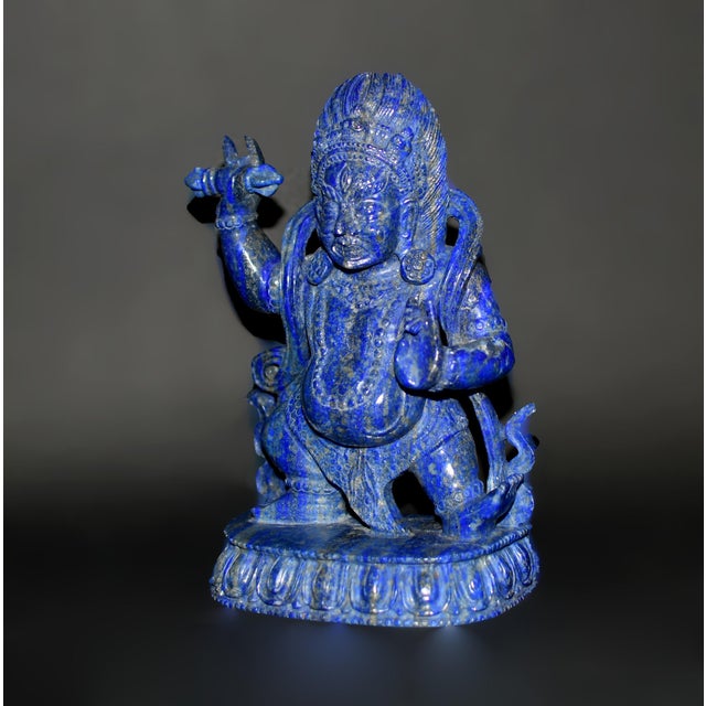 Natural Lapis Indian God Vajrapani Protector For Sale In Los Angeles - Image 6 of 17