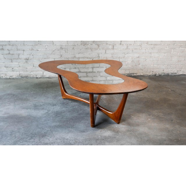 Erno Fabry Mid Century Erno Fabry Biomorphic Walnut Coffee Table, C. 1950s For Sale - Image 4 of 18