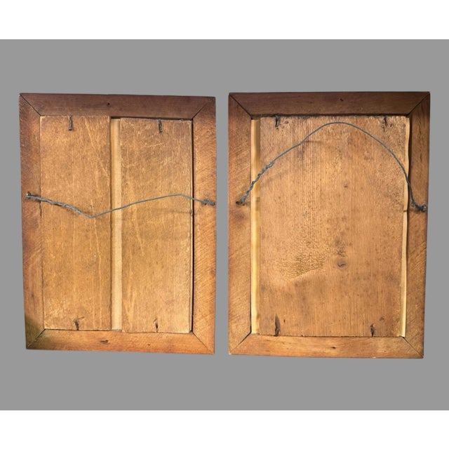 Wood Pair Primitive Antique Country Folk Art Silhouettes George & Martha Washington For Sale - Image 7 of 8