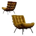 Pair of Costela Armchairs in Brazilian Hardwood & Olive Mohair, Martin Eisler, Brazil, 1956 For Sale