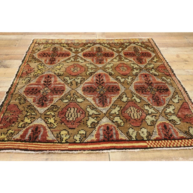 Textile Vintage Turkish Oushak Rug - 04'00 X 04'06 For Sale - Image 7 of 9