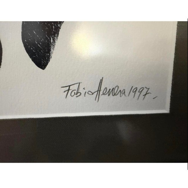 Mid-Century Modern Fabio Herrera “Toro” 1997 Signed LTD Ed Woodcut 64/125 Framed For Sale - Image 3 of 5
