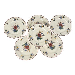 20th Century Agreste Dinner Plates from Sarreguemines, 1970s, Set of 6 For Sale