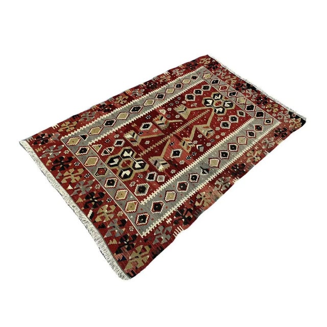 Turkish Kilim Rug For Sale - Image 3 of 11
