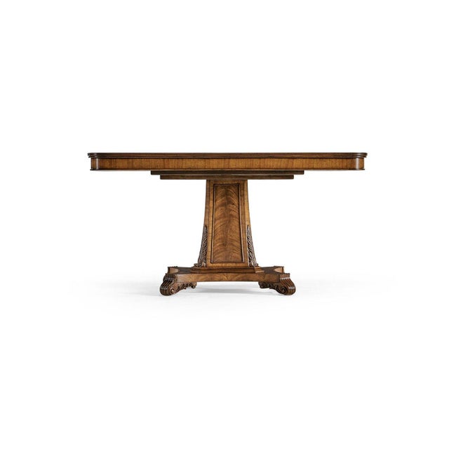 Brown Walnut Pedestal Table For Sale - Image 8 of 13