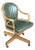 Vintage McGuire Louis XVI Swivel-Tilt Desk Chair in Green Leather For Sale