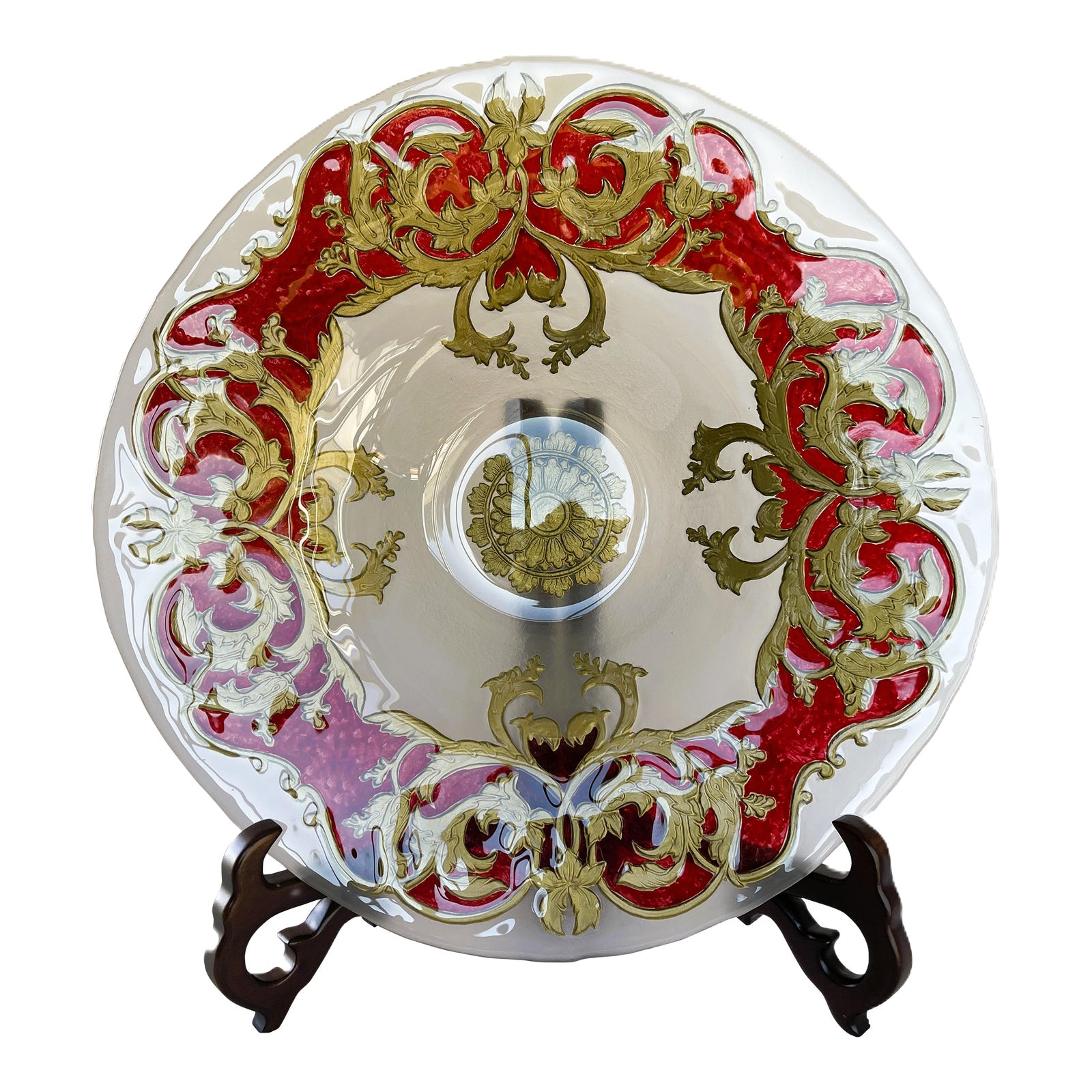 MURANO GOLD 24K HAND DECORATED ムラノ 灰皿 murano-ruby-red-and-gold-