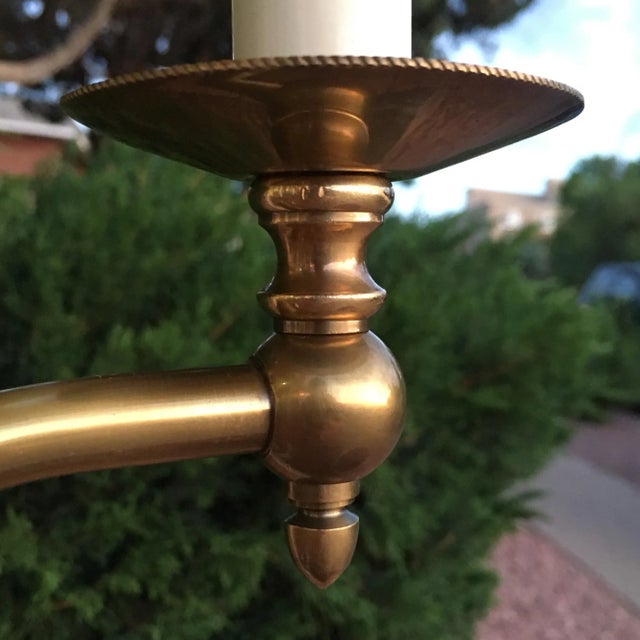 Mid-Century Modern Vintage French Style Brass Swing-Arm Floor Lamp & Shade by Frederick Cooper For Sale - Image 3 of 13