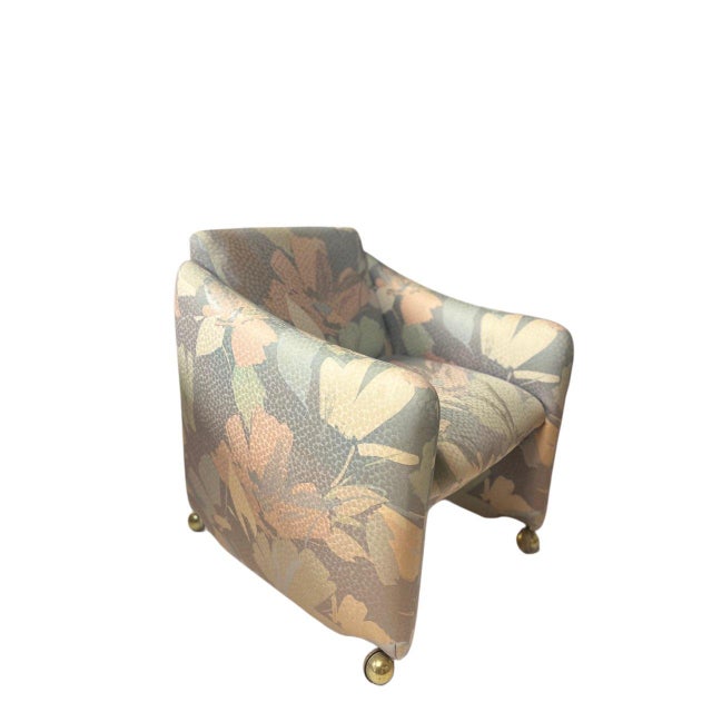 1980s 1980s Postmodern Fabric Rolling Chairs For Sale - Image 5 of 6
