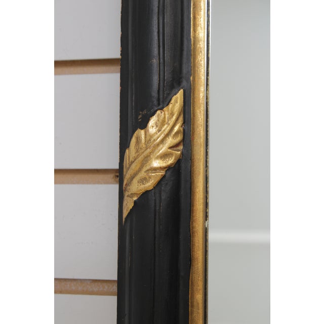 Vintage Italian Ebonized and Gilt Gold Wall Mirror For Sale - Image 10 of 13