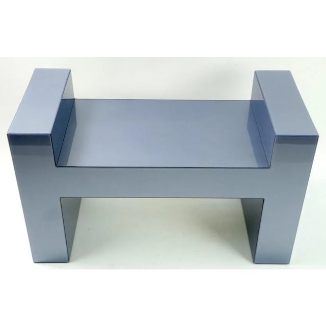 Smoked Blue Grey Lucite Bench For Sale In New York - Image 6 of 13