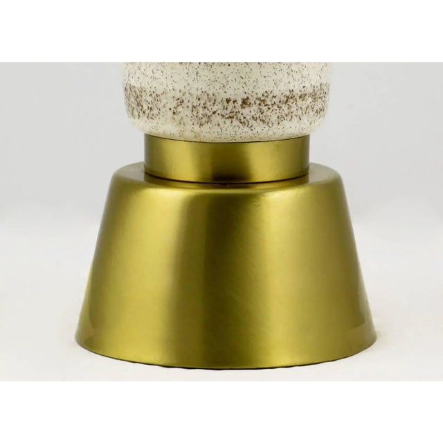 1950s Tall Rembrandt Brass and Glazed Pottery Table Lamp For Sale - Image 5 of 7