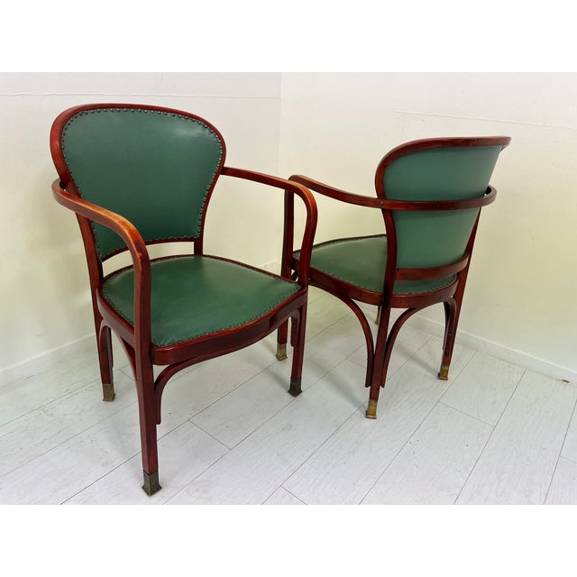 Vienna Secession Chairs and Armchairs by Gustav Siegel for Jacob & Josef Kohn, 1890s, Set of 6 For Sale - Image 18 of 18
