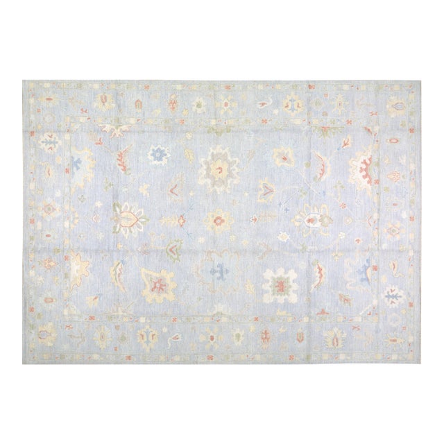 Turkish Oushak Hand Knotted Wool Rug, 7'9"x10' For Sale