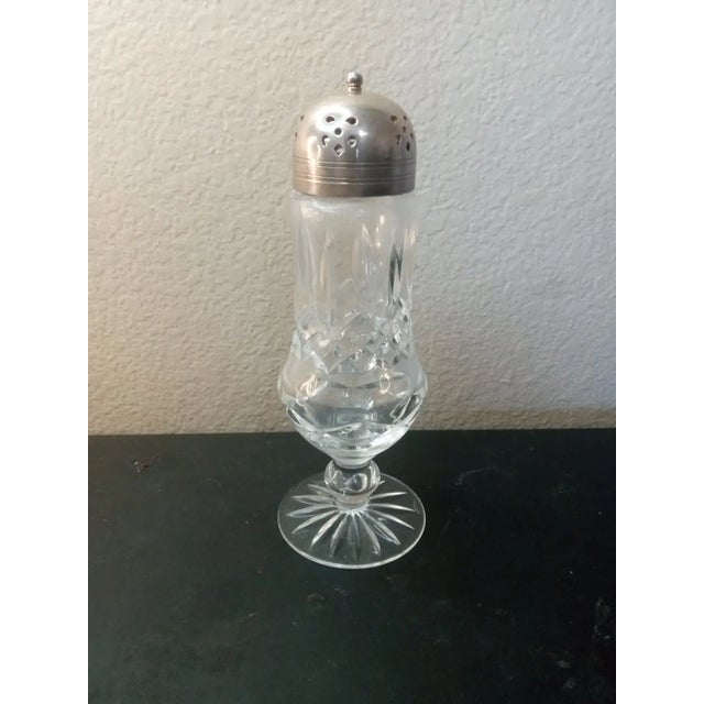 EXQUISITE Waterford Lismore Crystal 8" Muffineer Shaker w/ Silver plated Lid Add a touch of elegance to your dining table...