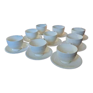 1910s Wedgwood Edme Teacups & Saucers Set- 18 Pieces
