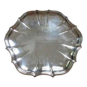 1960s International Silver Company Silver Plate Round Scallop Edge Platter