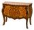 Handcrafted Italian Marquetry Bombe Chest With Marble Top For Sale