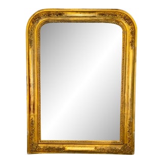 19th C. French Louis Philippe Mirror With Flowers For Sale