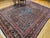 Vintage Persian Bibikabad Rug, Hand-Knotted Wool, Herati Geometric Pattern, Rust Red & Blue, 9x12 For Sale - Image 10 of 18