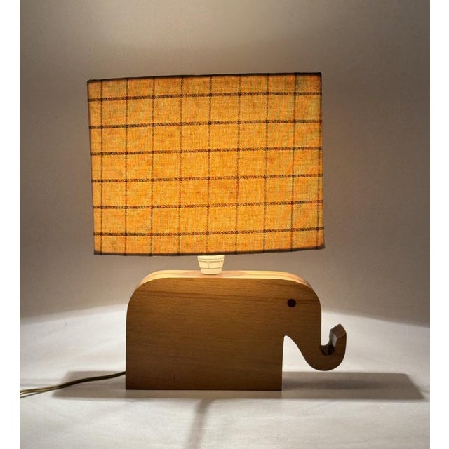Mid-Century Modern Wood Elephant Table Lamp, 1960s For Sale - Image 9 of 13
