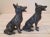 English German Shephard Dog Metal Figurines Pair For Sale - Image 3 of 7