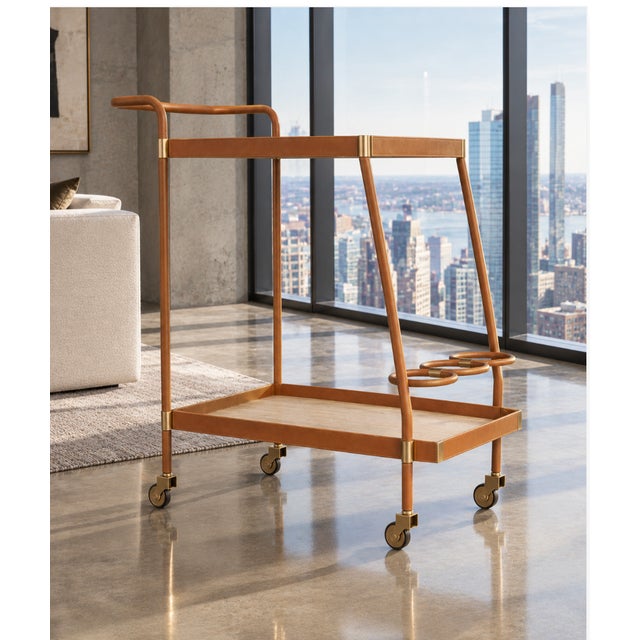 A sophisticated statement piece by Arteriors Home, the Sanders Bar Cart pairs sculptural lines with beautifully...