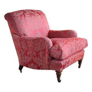 Bridgewater Armchair in Damask Fabric from Howard & Sons For Sale
