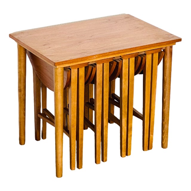 Vintage Scandinavian Nesting Tables, 1960, Set of 5 For Sale