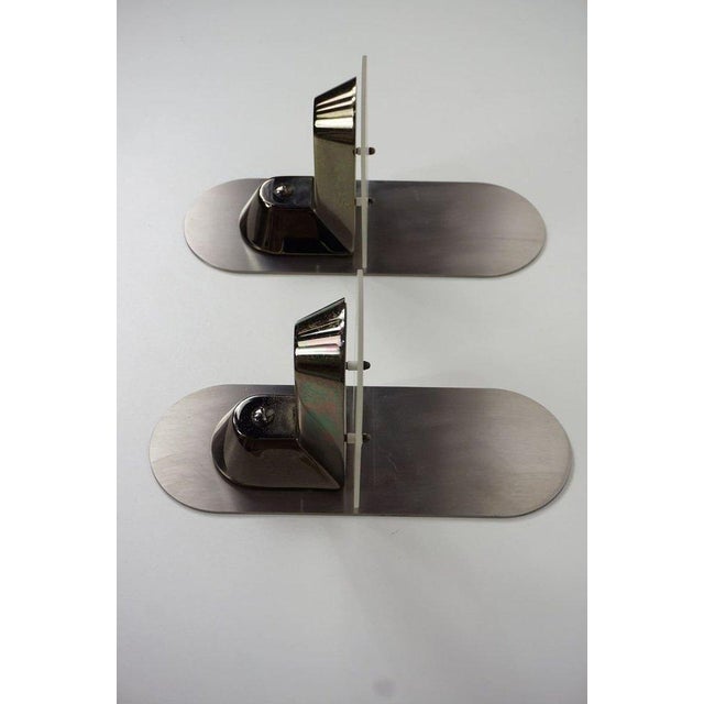 1980s Vintage Stainless Steel Wall Lights, 1980s, Set of 2 For Sale - Image 5 of 8