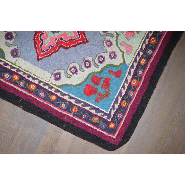 An early 20th-century American hooked small square rug