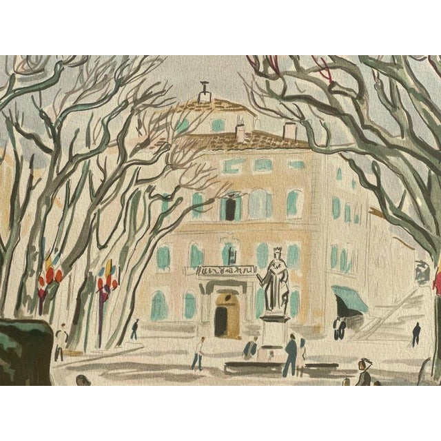 Yves Brayer, Cours Mirabeau in Aix-en-Provence, 20th Century, Lithograph For Sale - Image 9 of 11