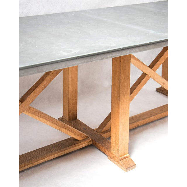 Vintage Zinc-Topped Worktable, France For Sale - Image 4 of 10
