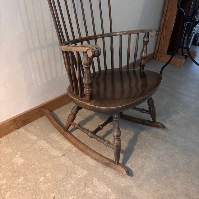 Vintage Wooden Rocking Chair For Sale - Image 5 of 7