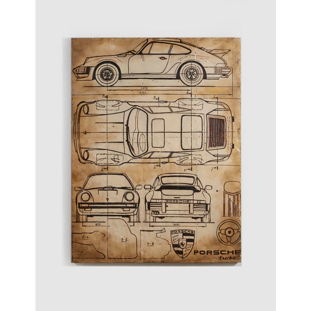 Oil Painting "Plan Porsche I" by Collective Bap For Sale - Image 9 of 10